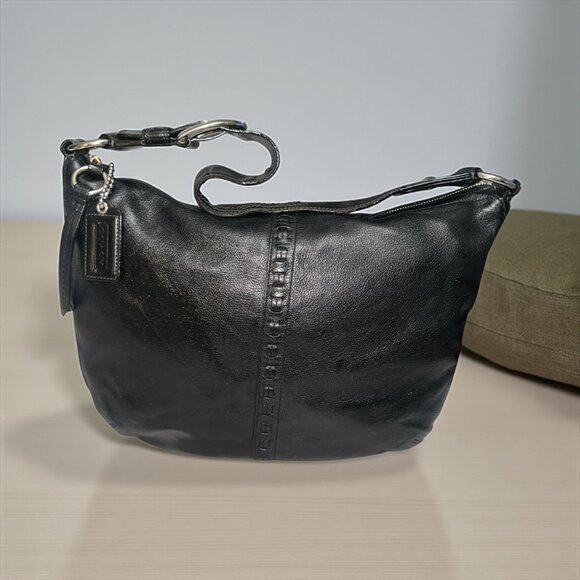 Coach Soho Large Hobo F13108 Black Soft Leather Nickel Shoulder Bag Slouchy Boho - Picture 1 of 7